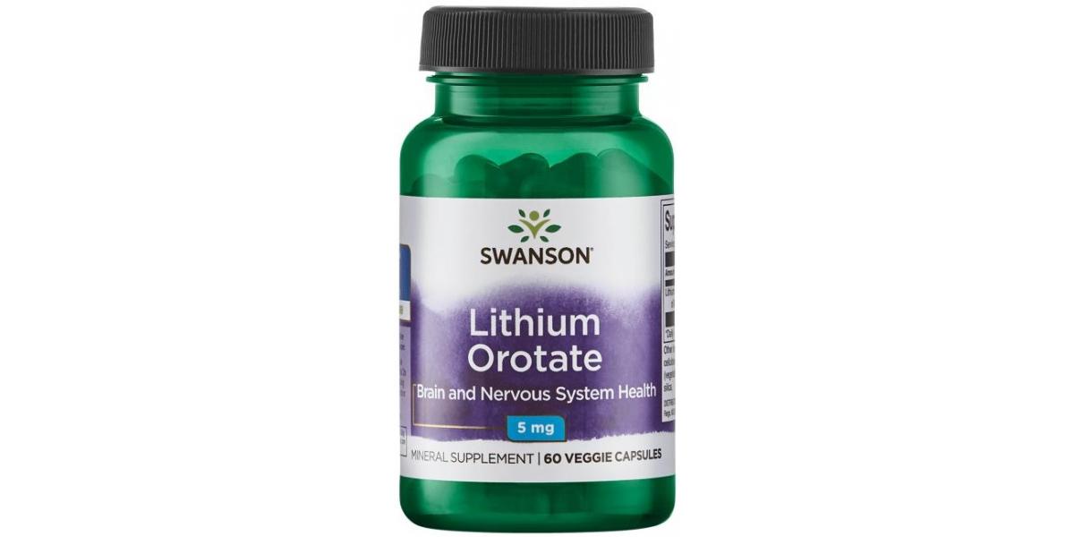 Swanson Lithium Orotate 5mg 60 vcaps Bodybuilding and Sports