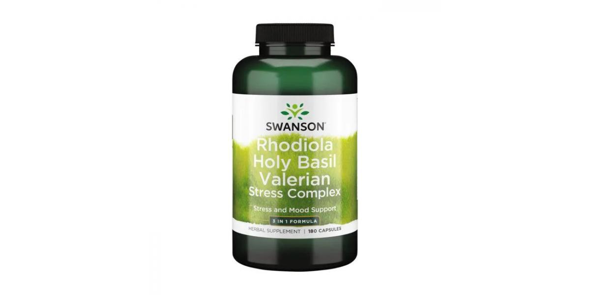 Swanson Rhodiola Holy Basil Valerian Stress Complex 180 caps