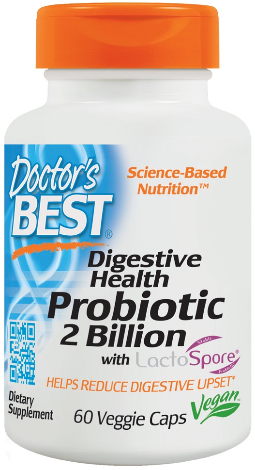 Doctor's Best Digestive Health Probiotic 2 Billion with LactoSpore - 60 ...